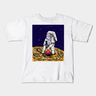 astronauts bury the covid virus dead Kids T-Shirt